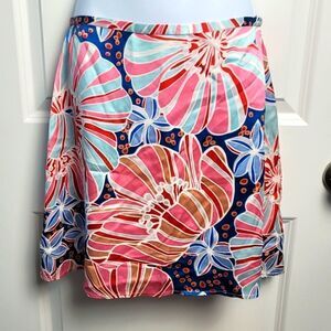 NEIMAN MARCUS Floral Silk Skirt